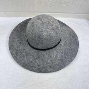 Nordstrom Womens Hat Floppy Wool Felted Wide Brim Gray One Size